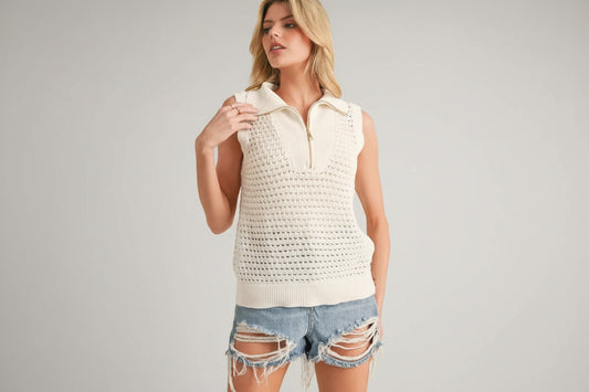 Crochet Vest Top- White