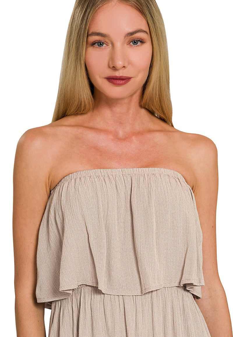 Strapless Maxi Dress- Ash Mocha
